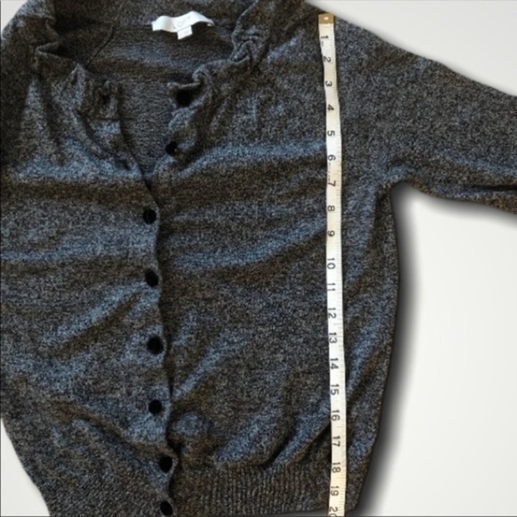 Cardigan/sweater with velvet buttons/ Ruffle neck - Picture 3 of 4